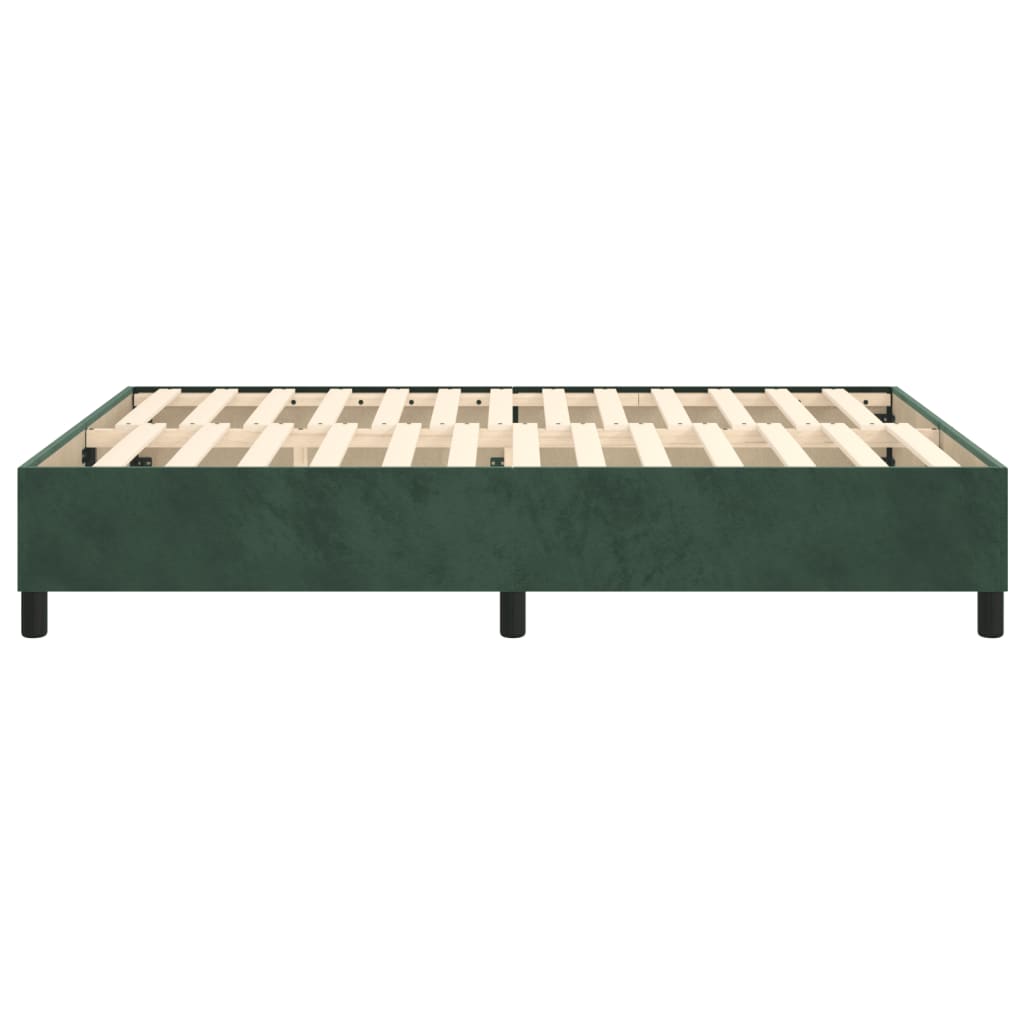 Estrutura de cama com molas 140x190 cm veludo verde-escuro