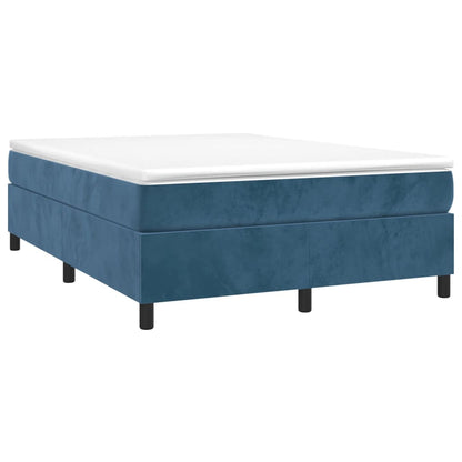 Estrutura de cama 140x190 cm veludo azul-escuro