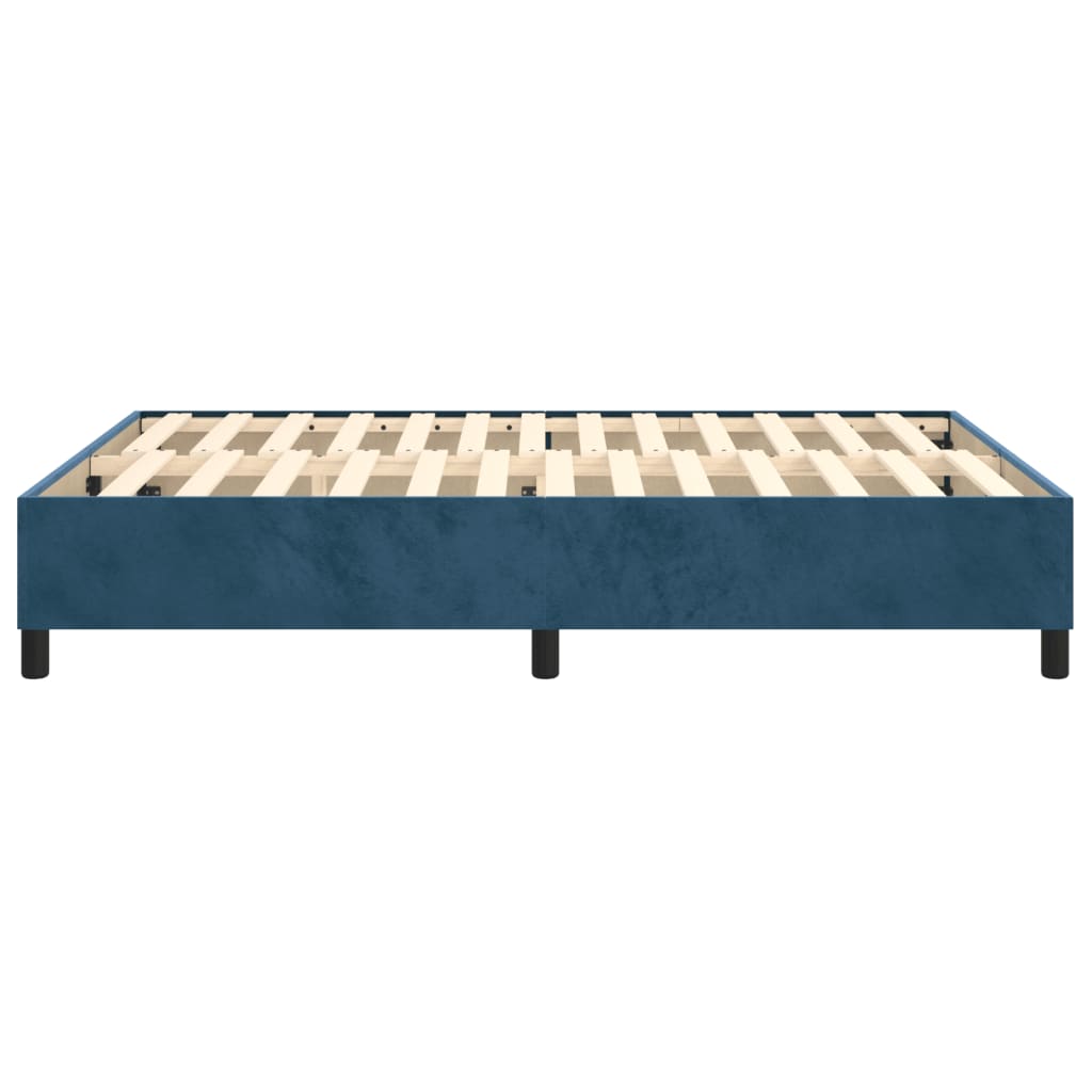 Estrutura de cama 140x190 cm veludo azul-escuro