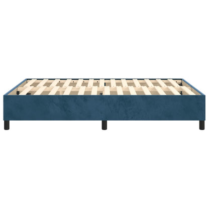 Estrutura de cama 140x190 cm veludo azul-escuro