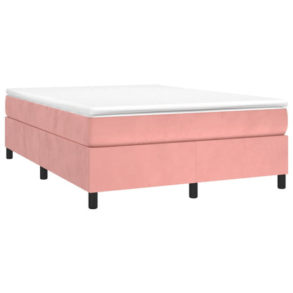 Estrutura de cama 140x190 cm veludo rosa