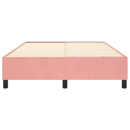 Estrutura de cama 140x190 cm veludo rosa