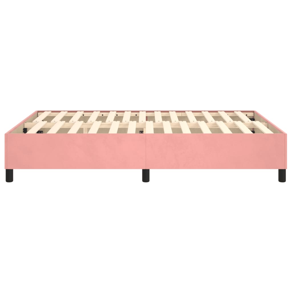 Estrutura de cama 140x190 cm veludo rosa