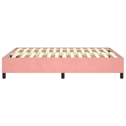 Estrutura de cama 140x190 cm veludo rosa