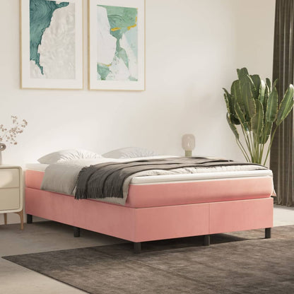 Estrutura de cama 140x190 cm veludo rosa