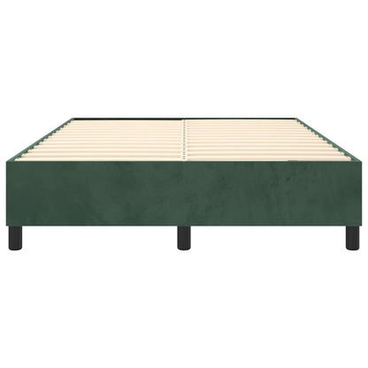 Estrutura de cama com molas 140x200 cm veludo verde-escuro