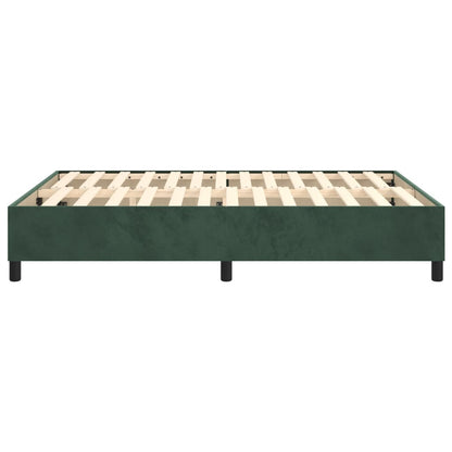 Estrutura de cama com molas 140x200 cm veludo verde-escuro