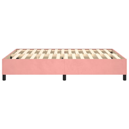 Estrutura de cama 140x200 cm veludo rosa