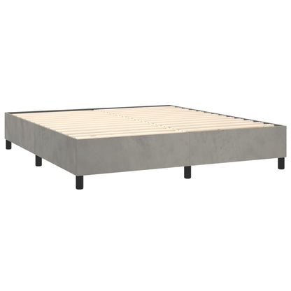 Estrutura de cama 160x200 cm veludo cinzento-claro