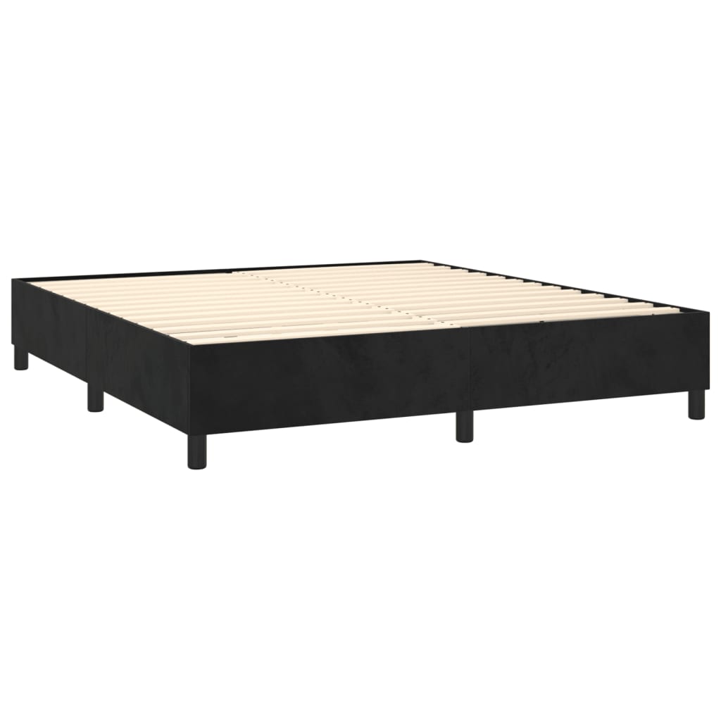 Estrutura de cama 160x200 cm veludo preto