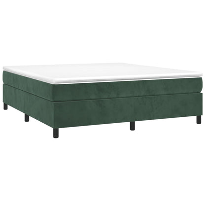 Estrutura de cama 160x200 cm veludo verde-escuro