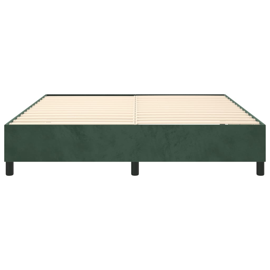 Estrutura de cama 160x200 cm veludo verde-escuro