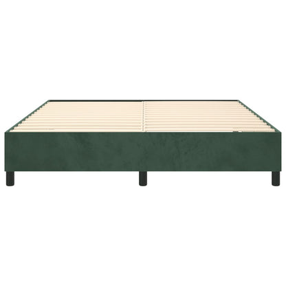 Estrutura de cama 160x200 cm veludo verde-escuro