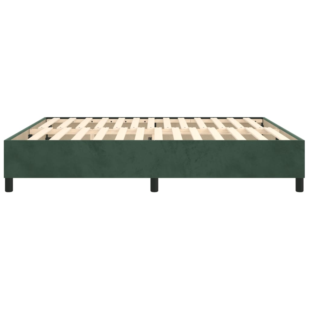 Estrutura de cama 160x200 cm veludo verde-escuro