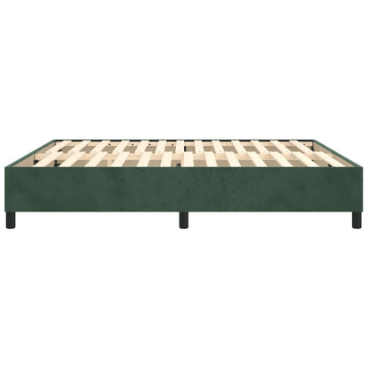 Estrutura de cama 160x200 cm veludo verde-escuro