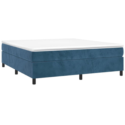 Estrutura de cama 160x200 cm veludo azul-escuro