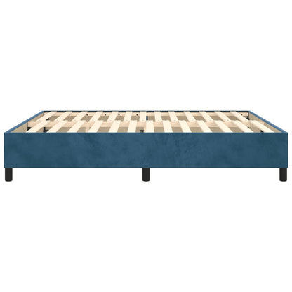 Estrutura de cama 160x200 cm veludo azul-escuro