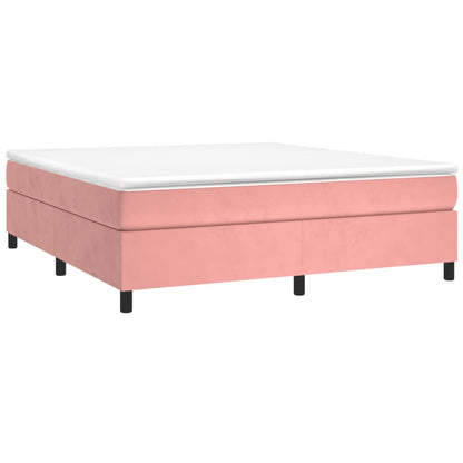 Estrutura de cama 160x200 cm veludo rosa