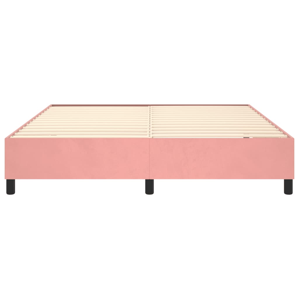 Estrutura de cama 160x200 cm veludo rosa