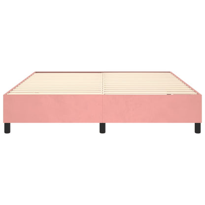 Estrutura de cama 160x200 cm veludo rosa