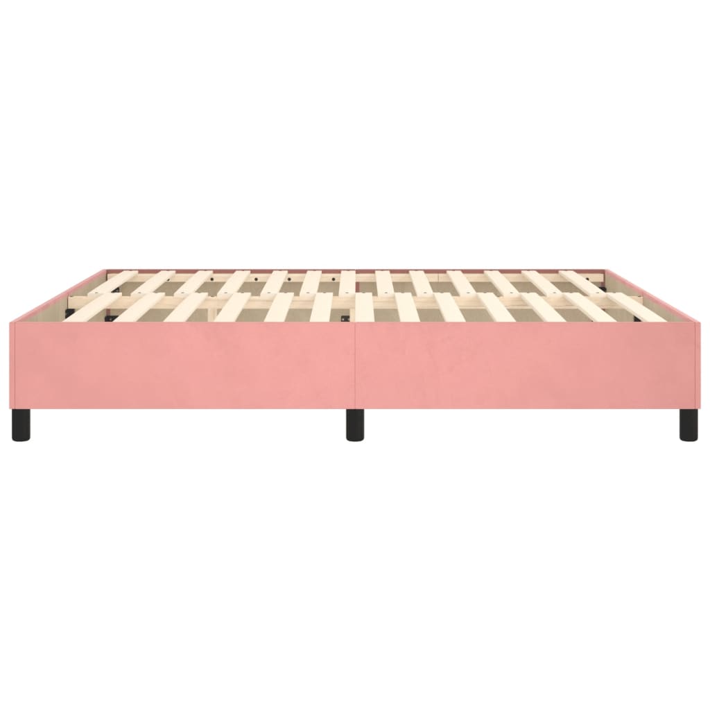 Estrutura de cama 160x200 cm veludo rosa