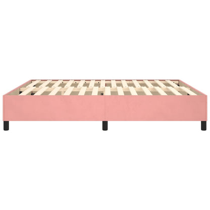 Estrutura de cama 160x200 cm veludo rosa