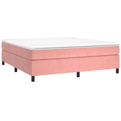 Estrutura de cama 180x200 cm veludo rosa