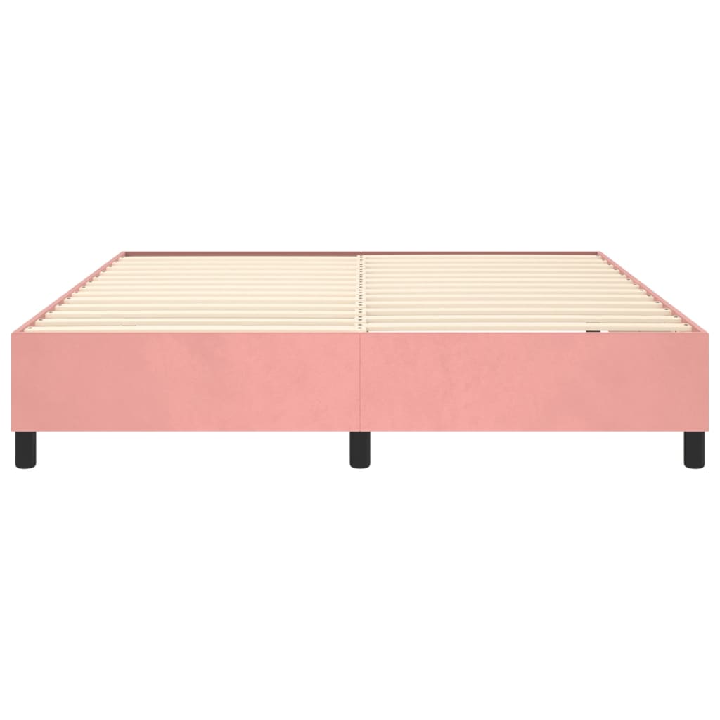 Estrutura de cama 180x200 cm veludo rosa