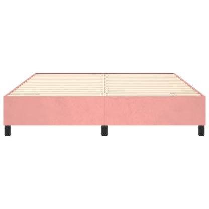 Estrutura de cama 180x200 cm veludo rosa