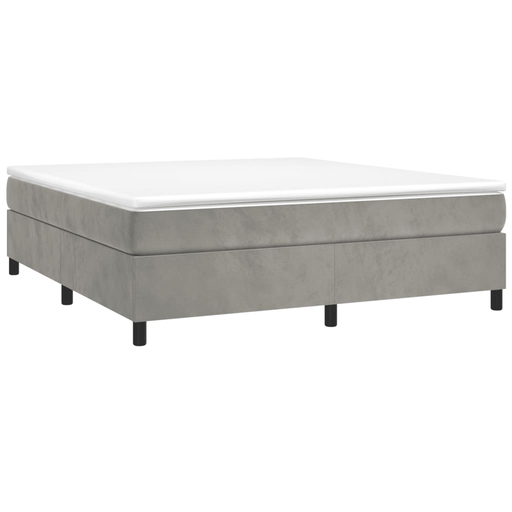 Estrutura de cama 200x200 cm veludo cinzento-claro