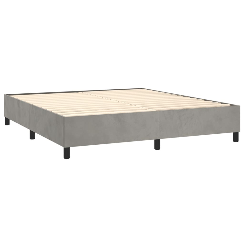 Estrutura de cama 200x200 cm veludo cinzento-claro