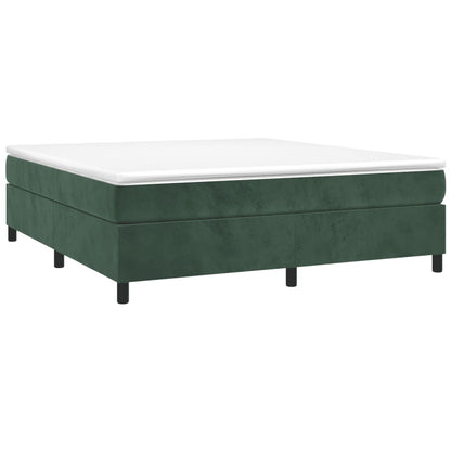 Estrutura de cama 200x200 cm veludo verde-escuro