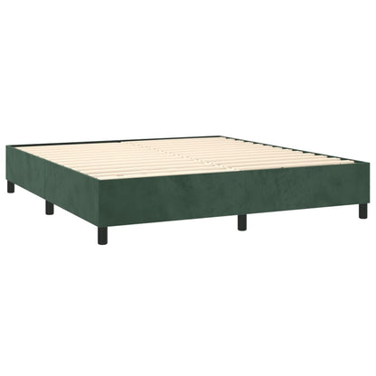 Estrutura de cama 200x200 cm veludo verde-escuro