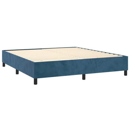 Estrutura de cama 200x200 cm veludo azul-escuro