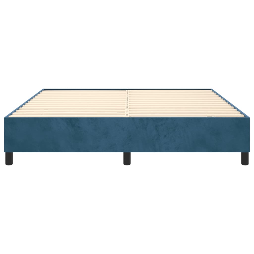 Estrutura de cama 200x200 cm veludo azul-escuro