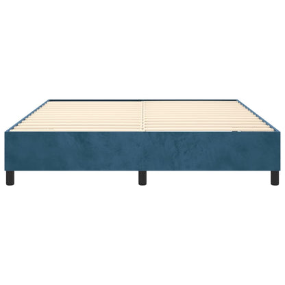 Estrutura de cama 200x200 cm veludo azul-escuro