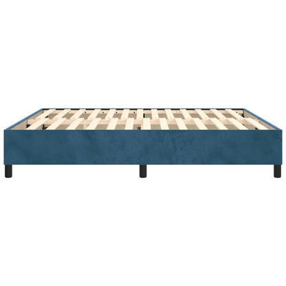 Estrutura de cama 200x200 cm veludo azul-escuro