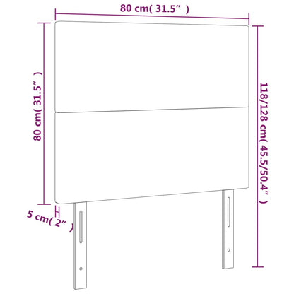 Cabeceira de cama 2 pcs tecido 80x5x78/88 cm cinzento-claro