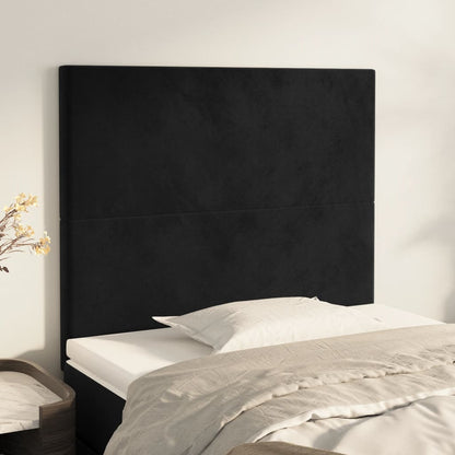 Cabeceira de cama 2 pcs veludo 80x5x78/88 cm preto