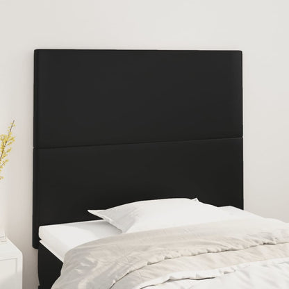 Cabeceira de cama 2 pcs couro artificial 80x5x78/88 cm preto