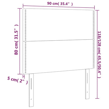 Cabeceira de cama 2 pcs tecido 90x5x78/88 cm preto