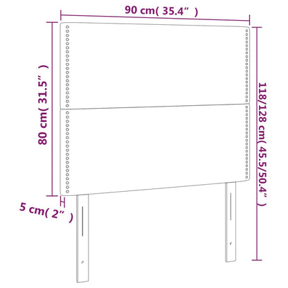 Cabeceira de cama 2 pcs veludo 90x5x78/88 cm rosa