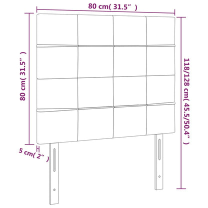 Cabeceira de cama 2 pcs tecido 80x5x78/88 cm cinzento-claro