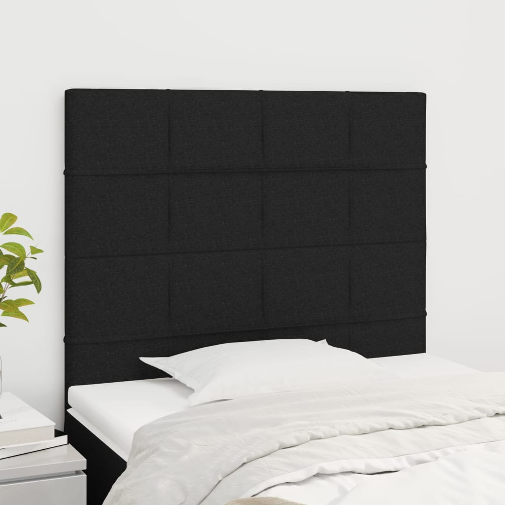 Cabeceira de cama 2 pcs tecido 80x5x78/88 cm preto