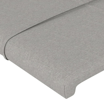 Cabeceira de cama 2 pcs tecido 90x5x78/88 cm cinzento-claro