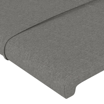 Cabeceira de cama 2 pcs tecido 90x5x78/88 cm cinzento-escuro