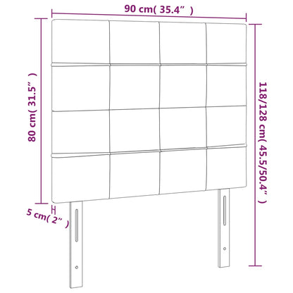 Cabeceira de cama 2 pcs tecido 90x5x78/88 cm creme