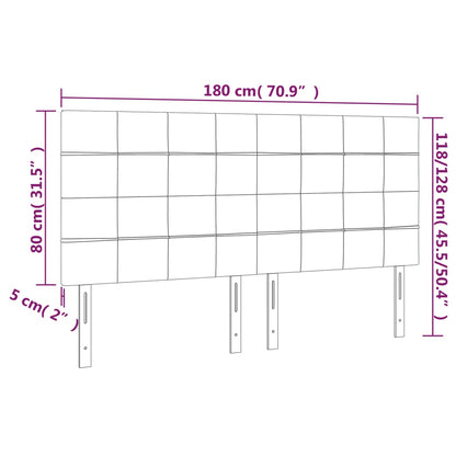 Cabeceira cama 4 pcs tecido 90x5x78/88 cm cinzento-acastanhado