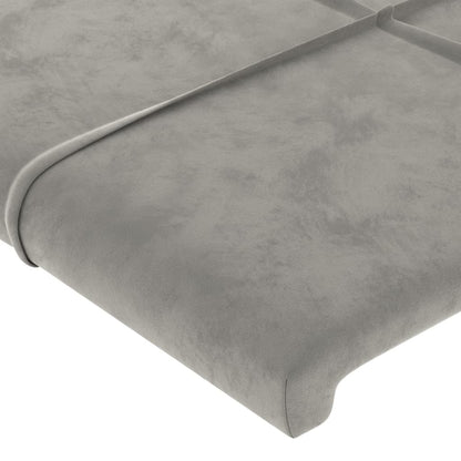 Cabeceira de cama 2 pcs veludo 90x5x78/88 cm cinzento-claro