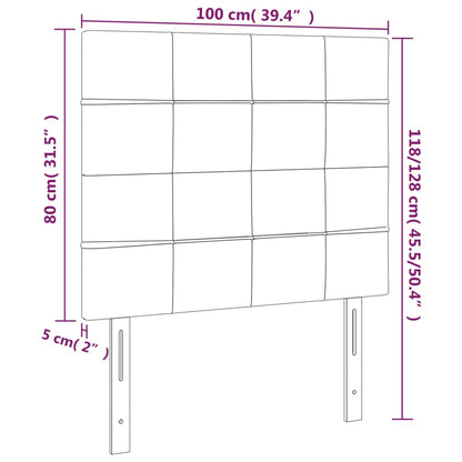 Cabeceira de cama 2 pcs veludo 100x5x78/88 cm cinzento-claro